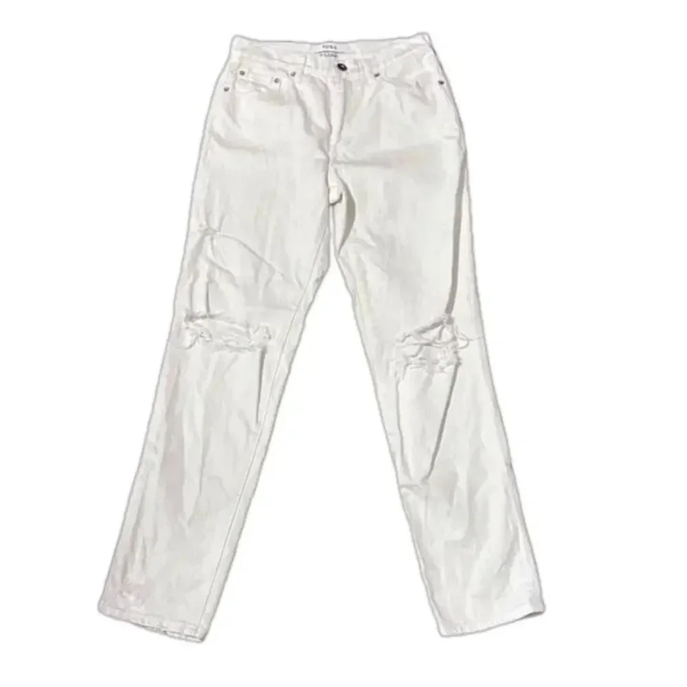 PISTOLA Straight Leg Distress White Denim Jean Pants size 26